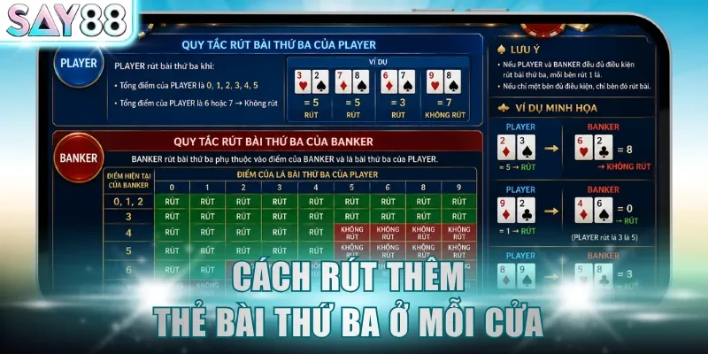 Cách rút thêm thẻ bài thứ ba ở mỗi cửa