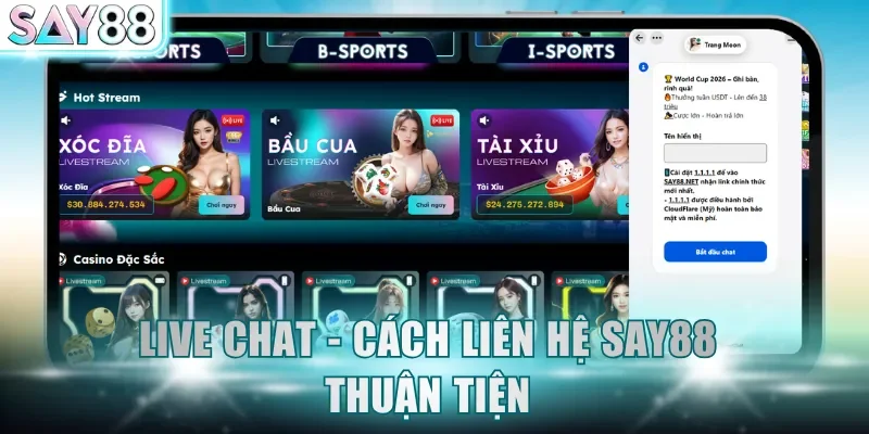 Live chat - Cách liên hệ SAY88 thuận tiện