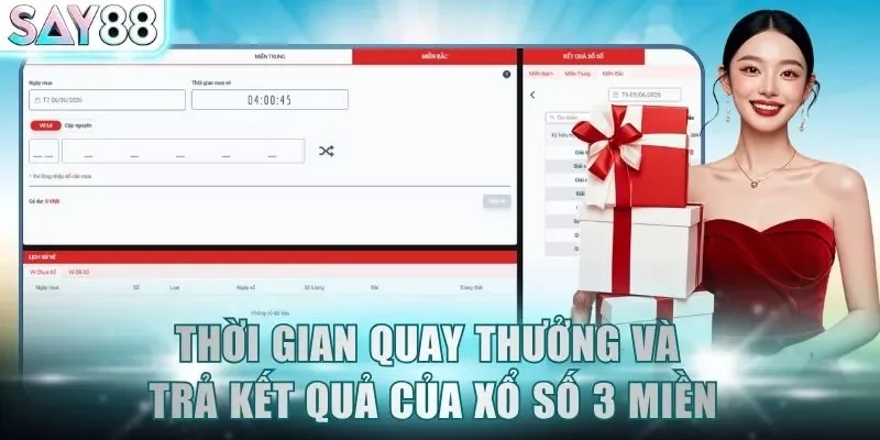 Thời gian quay thưởng và trả kết quả của Xổ Số 3 Miền